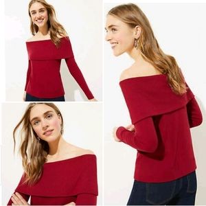 LOFT Ribbed Off The Shoulder Top